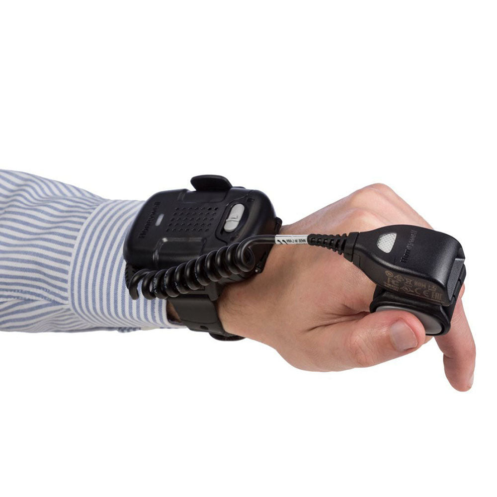 Honeywell 8670 Wireless Ring Scanner with soft elastomeric finger and wrist straps right side