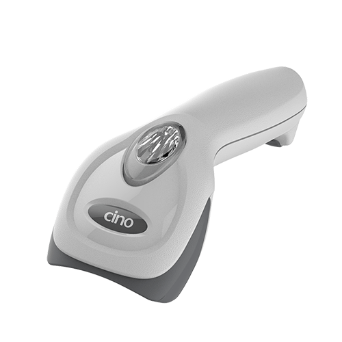 CINO FuzzyScan F560 1D Handheld Imager white left facing down
