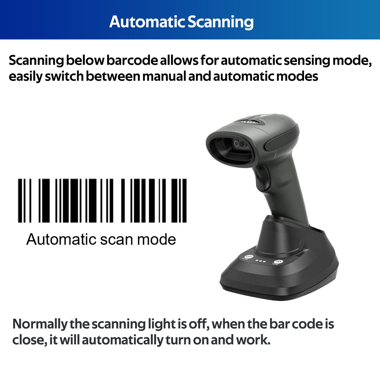 Scan Hero ST-2278 2D wireless barcode imager Bluetooth with cradle