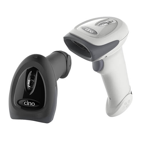 CINO FuzzyScan F680BT 1D Cordless Imager black and white left facing