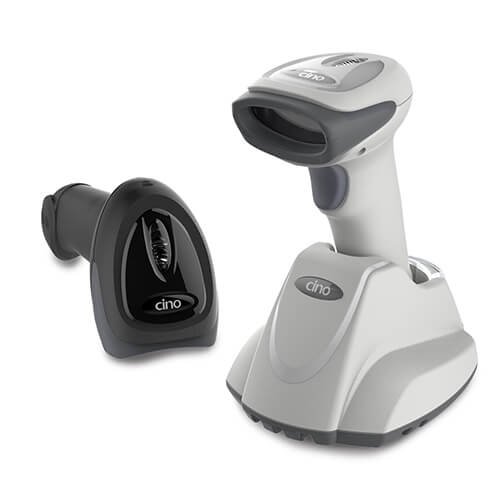 CINO FuzzyScan F680BT 1D Cordless Imager black and white with cradle