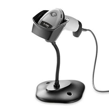 Zebra DS2200 Series white left side with stand