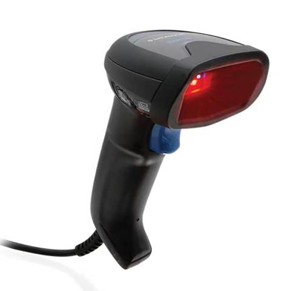 Datalogic QuickScan QD2500, Black, right facing with lights