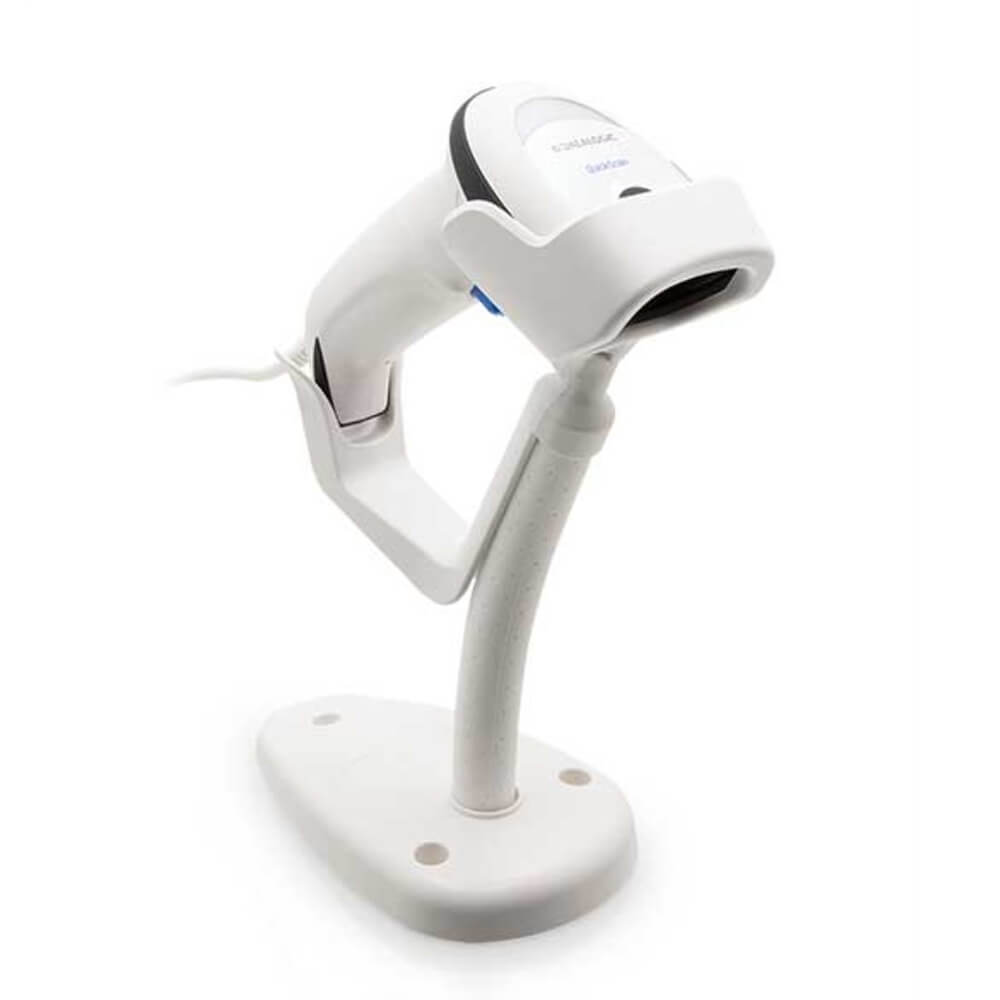 Datalogic QuickScan QD2500, right facing in flex stand