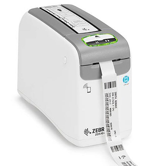 ZD510 HC front left side, print white wristband
