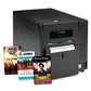 Zebra ZC10L Large-format Card Printer front right facing with card